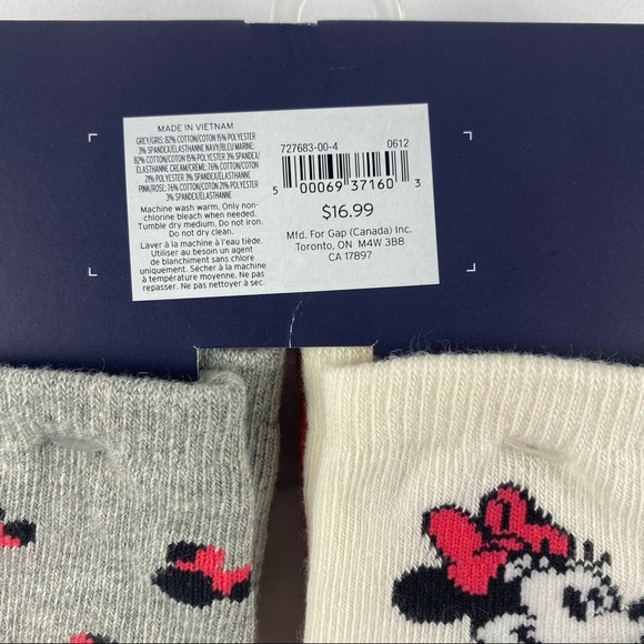 NWT GAP Disney S/4 Pairs Minnie Mouse Socks Size 6-12M - Picture 6 of 6